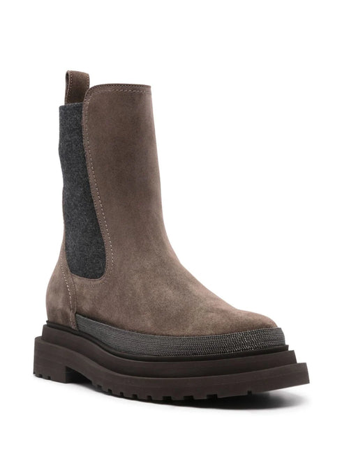 Botines de ante con cadena Monili